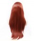 Invisilace Copper Red Long Straight Synthetic Lace Front Wigs