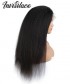 Natural Black Kinky Straight Transparent Full Lace Human Hair Wig 130% Density