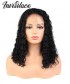 Natural Black Invisilace Loose Wave Curly Lob Wig Transparent Full Lace Human Hair Wig 130% Density 