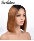 Invisilace 13x6 Lace Front Human Hair Wig 1B/30# Ombre Hair Bob Straight 150% Density 