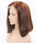 360 Transparent Lace Frontal Human Hair Wig Medium Brown Color Straight Bob 150% Density 