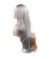 Invisilace Ombre Half Pink Half Gray Straight Synthetic Lace Front Wigs