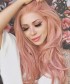 Invisilace Peach Pink Long Synthetic Lace Front Wigs 