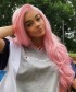 Invisilace Synthetic Lace Front Wigs Wavy Long Pink Wig 