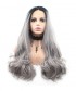 Invisilace 1B/Gray Ombre Wig Wavy Synthetic Lace Front Wigs Long